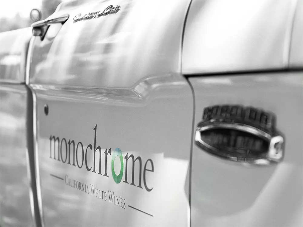 Monochrome Wines White Truck in Tin City
